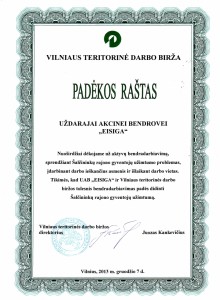 Vilniaus teritorine darbo birza 2013 